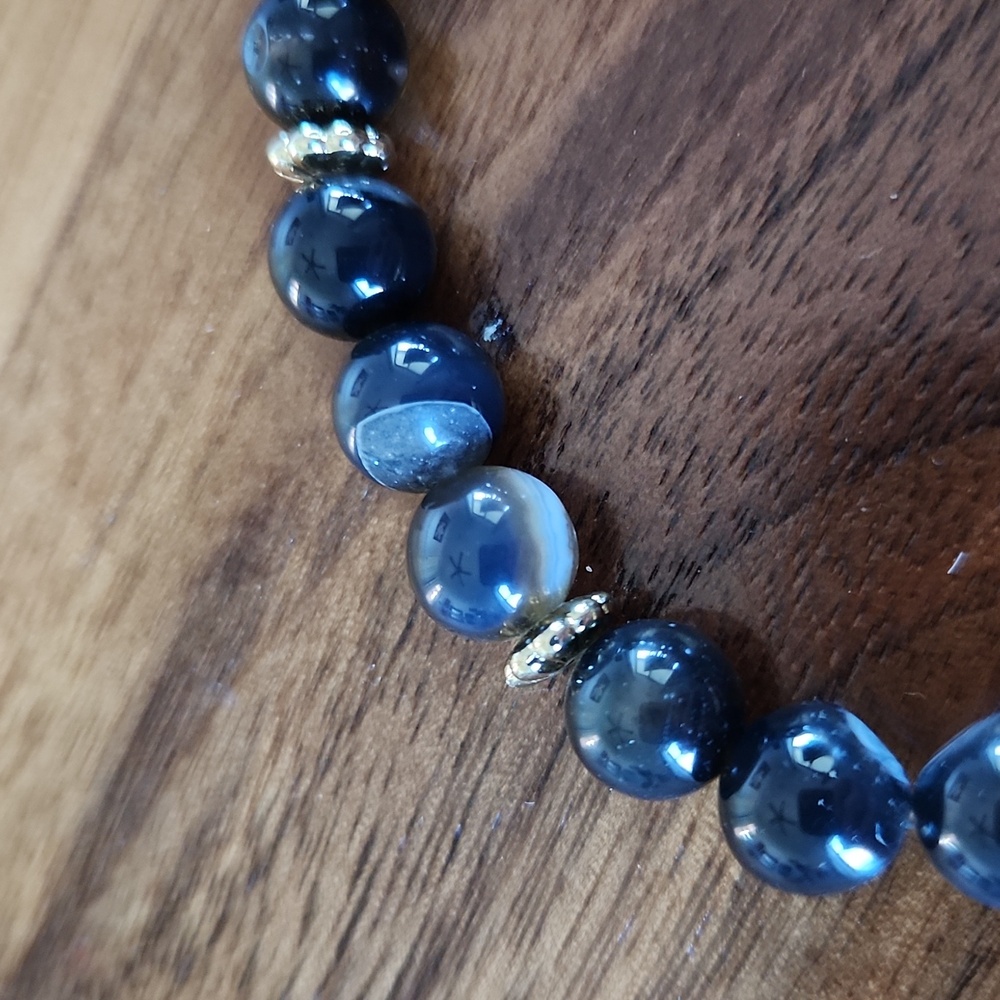 The Limited Blue and Gold Beaded Bracelet - Picture 3 of 3